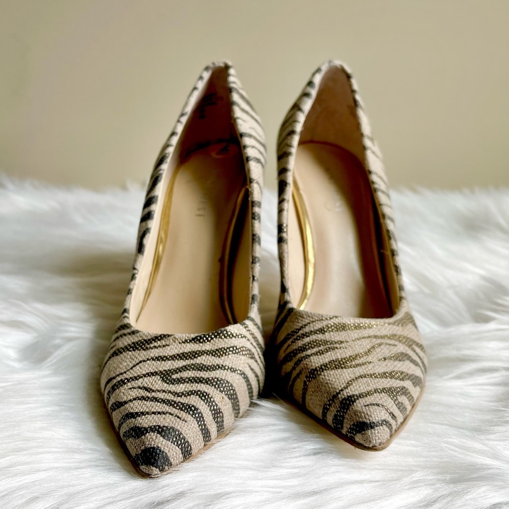 Nine West Metallic Zebra Print Heels - Picture 4 of 9